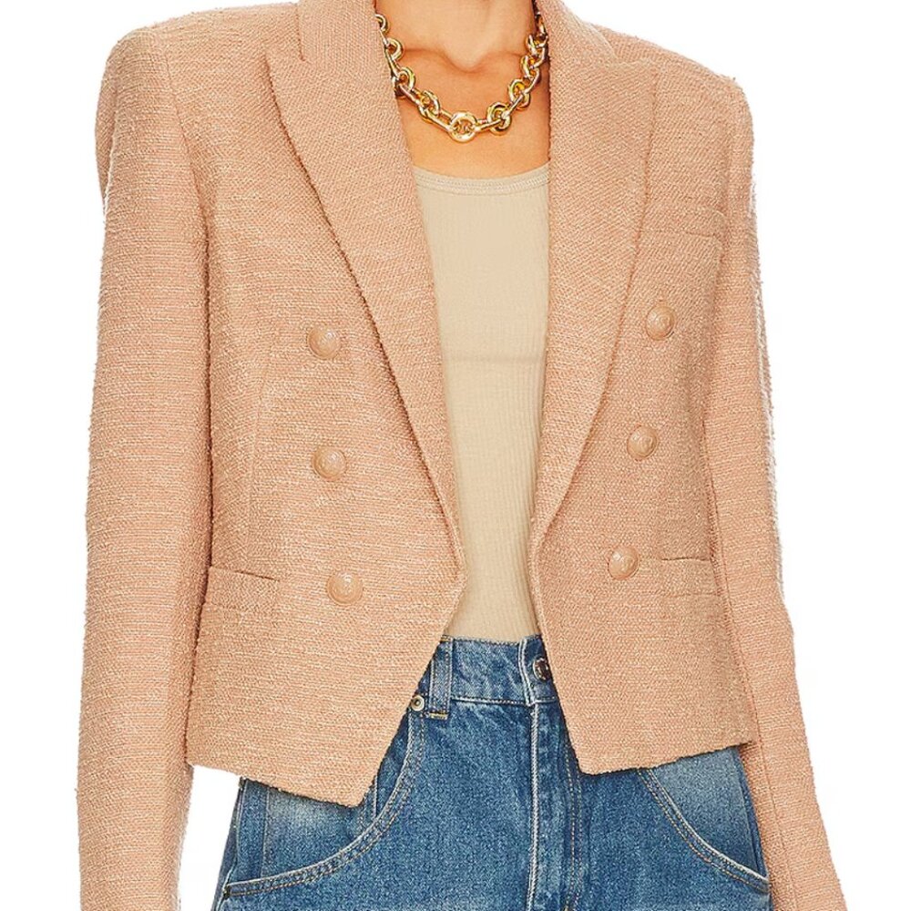 L'AGENCE Brooke Double Breasted Crop Blazer